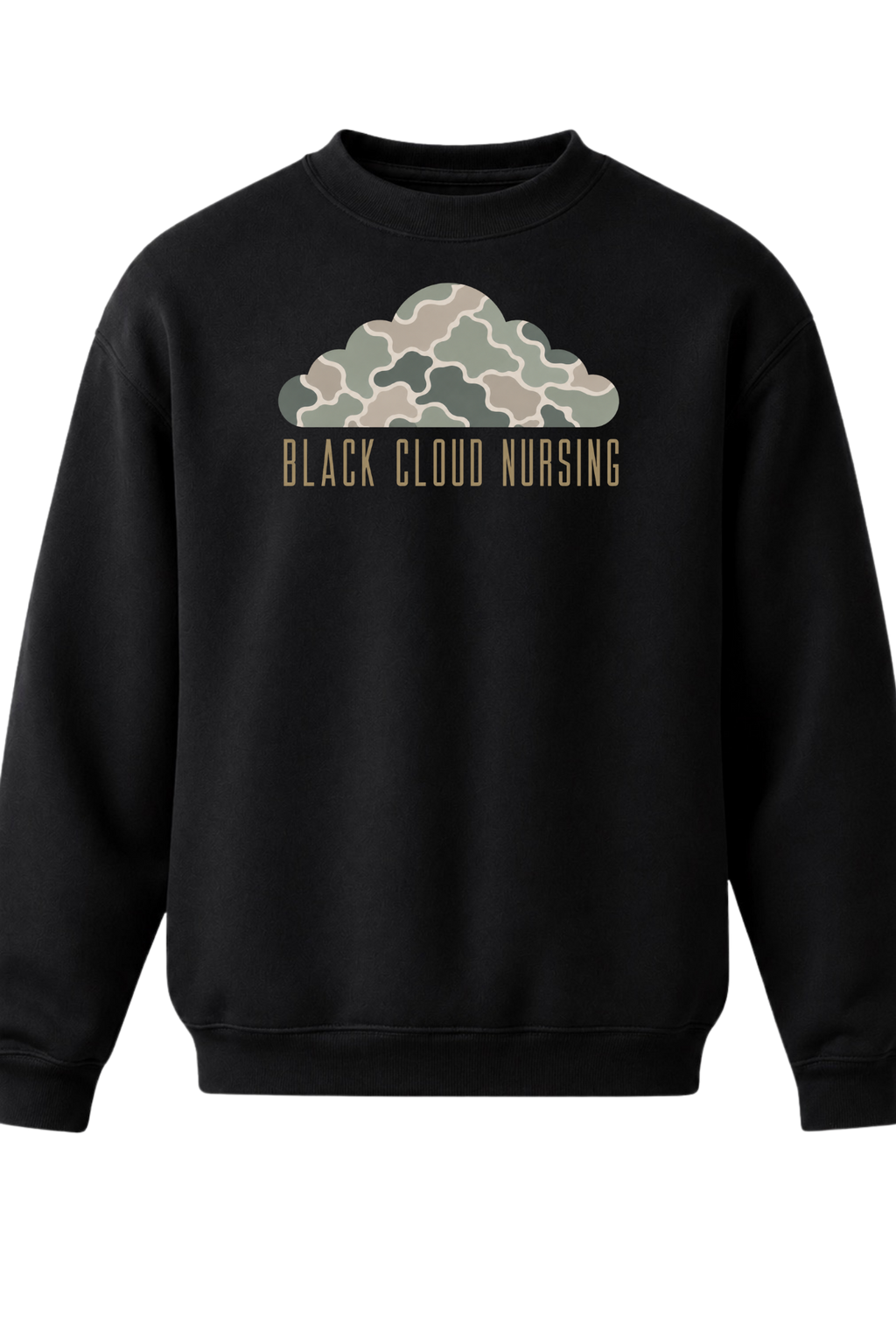 Black Cloud Camo Minimalist Crewneck Sweatshirt