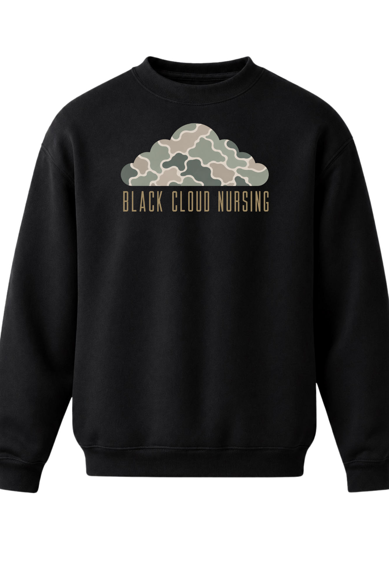 Black Cloud Camo Minimalist Crewneck Sweatshirt