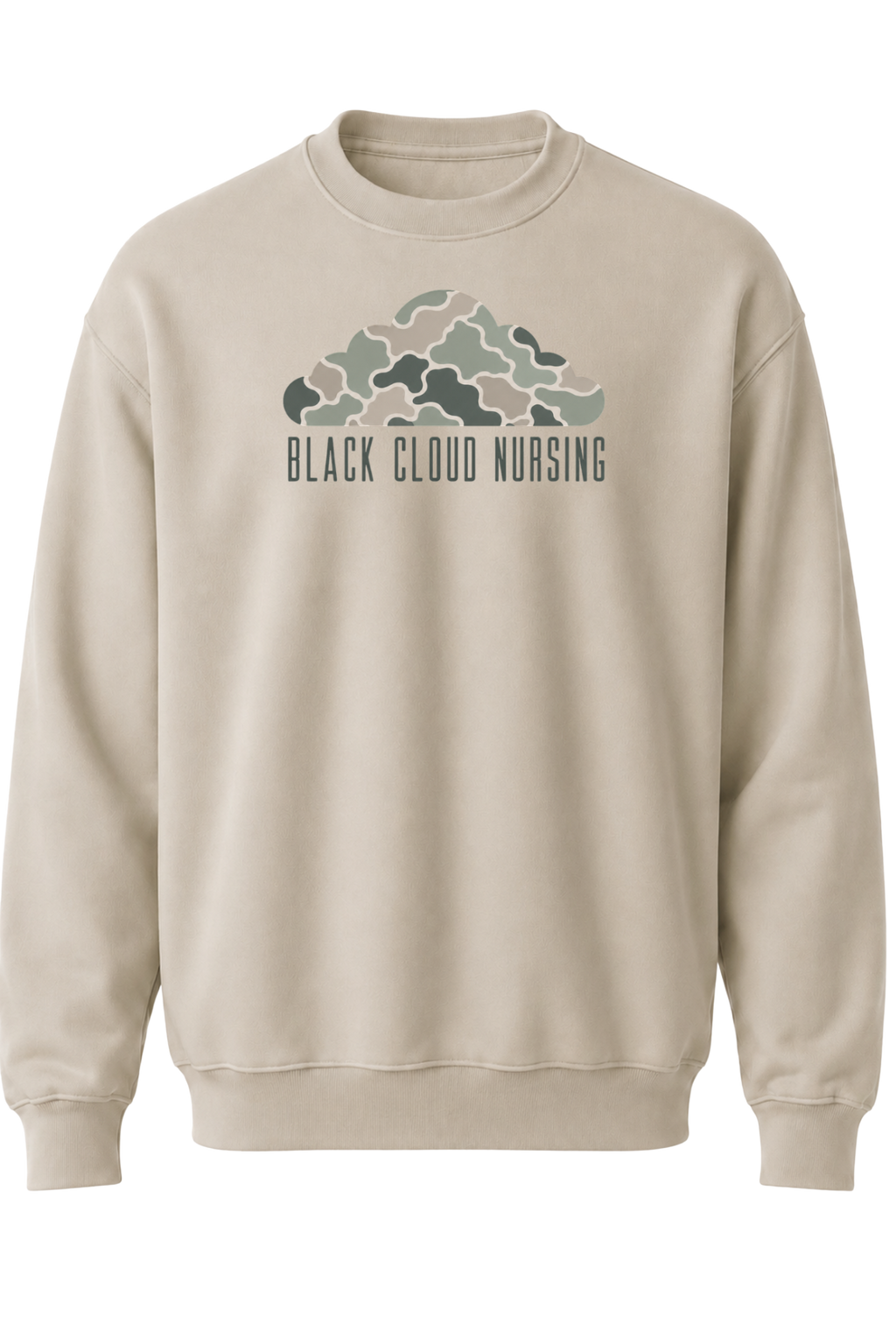 Black Cloud Camo Minimalist Crewneck Sweatshirt