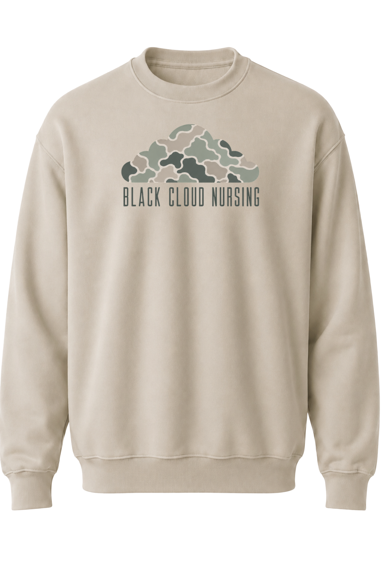 Black Cloud Camo Minimalist Crewneck Sweatshirt