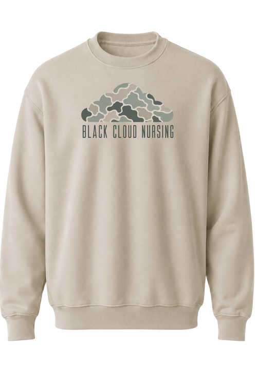 Black Cloud Camo Minimalist Crewneck Sweatshirt