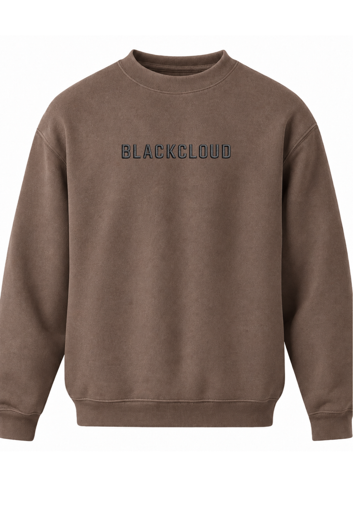 Black Cloud Minimalist Brown Crewneck